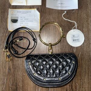 Chloe Black and Gold Crossbody Bag